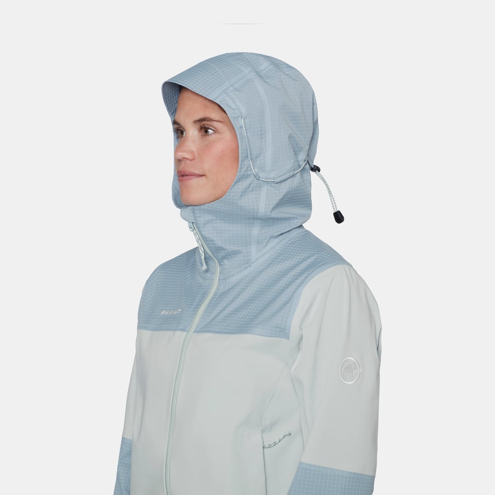 Ducan Guide HS Hooded Jacket Women in silver sage-nebla - detail view 6