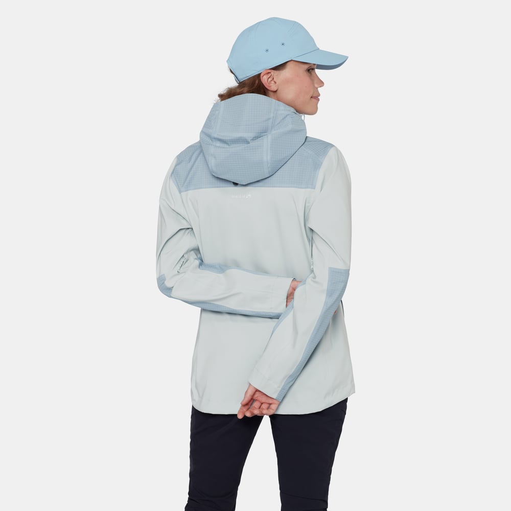 Ducan Guide HS Hooded Jacket Women in silver sage-nebla - detail view 2