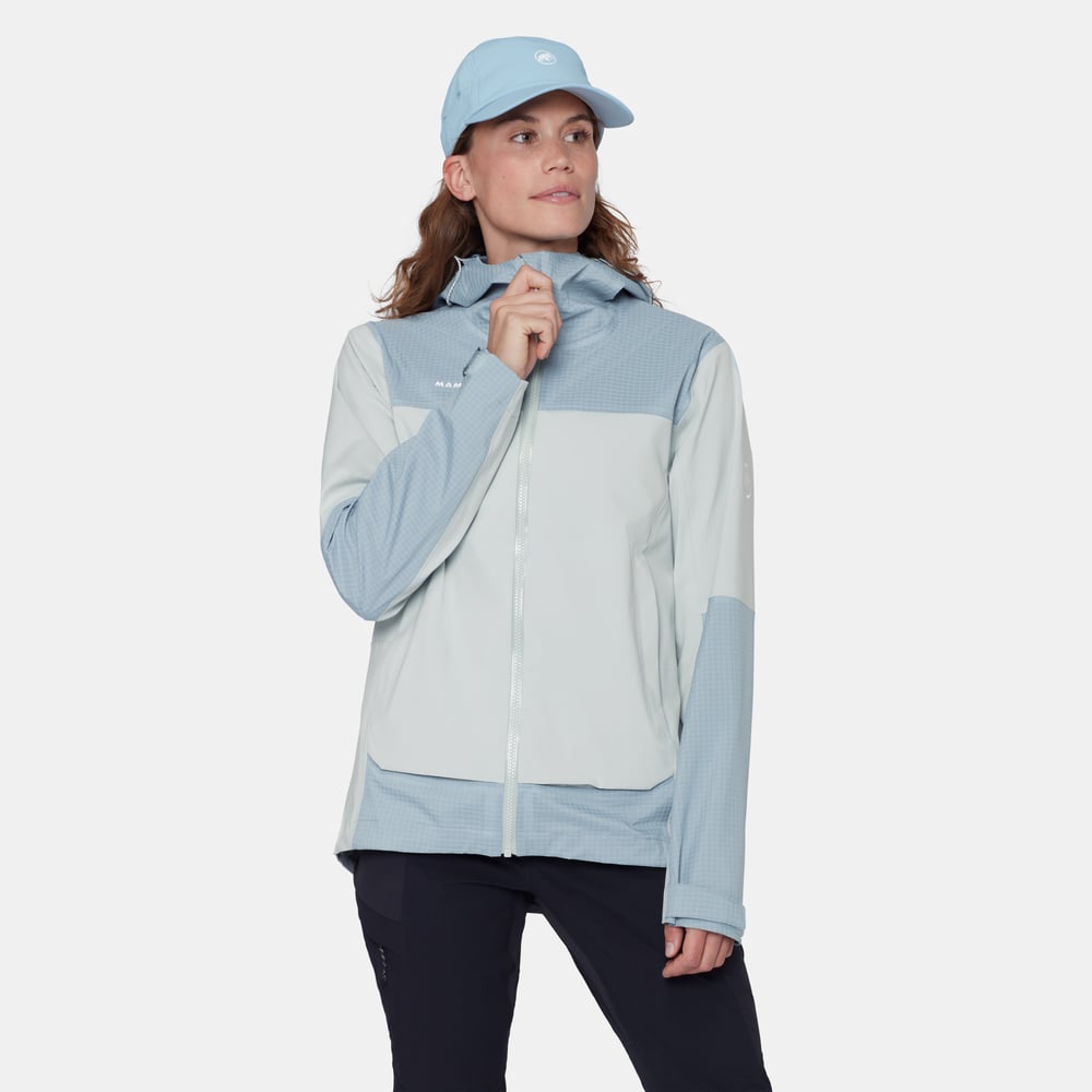 Ducan Guide HS Hooded Jacket Women in silver sage-nebla - detail view 1
