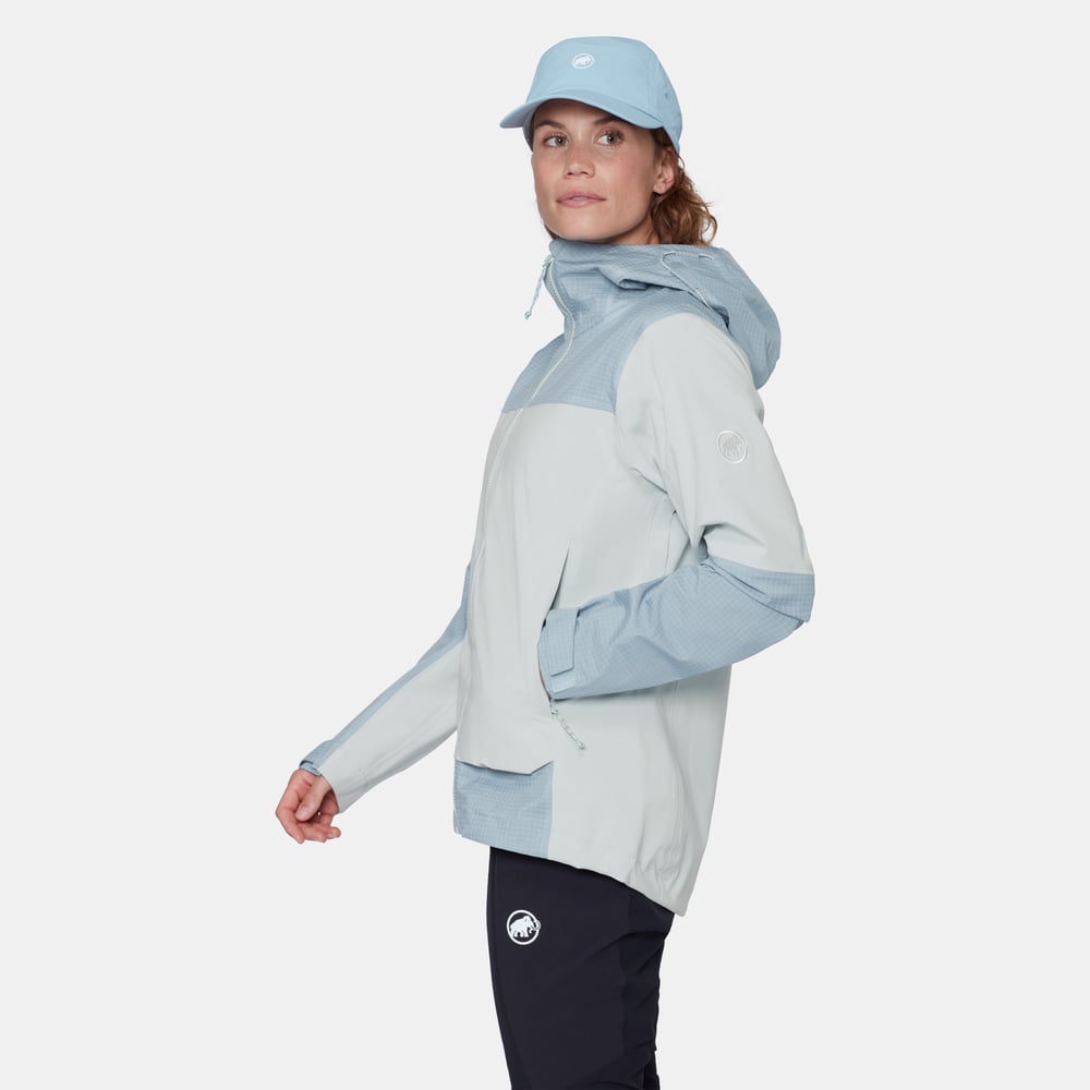 Ducan Guide HS Hooded Jacket Women in silver sage-nebla - detail view 3