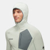 Aenergy Light ML Hooded Jacket Men in silver sage-strata - detail view 4