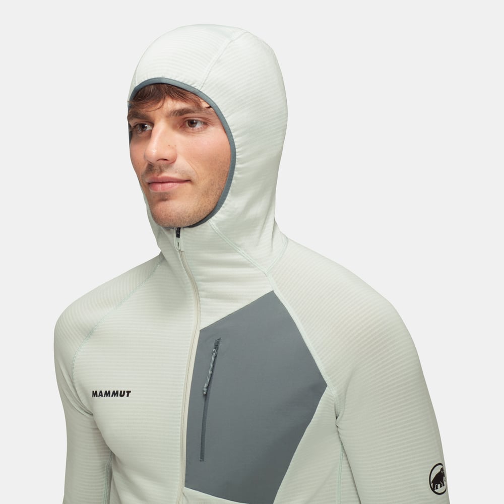 Aenergy Light ML Hooded Jacket Men in silver sage-strata - detail view 4