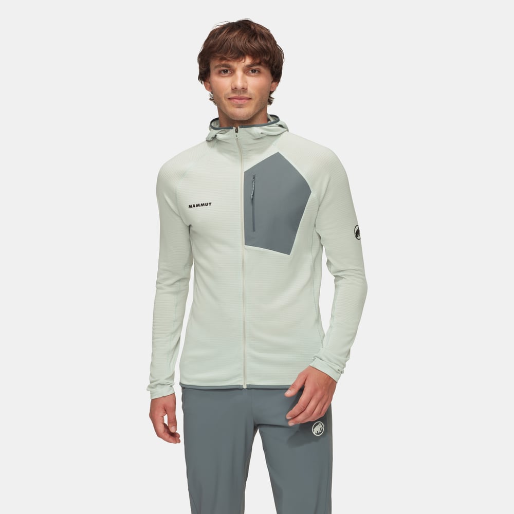 Aenergy Light ML Hooded Jacket Men in silver sage-strata - detail view 1