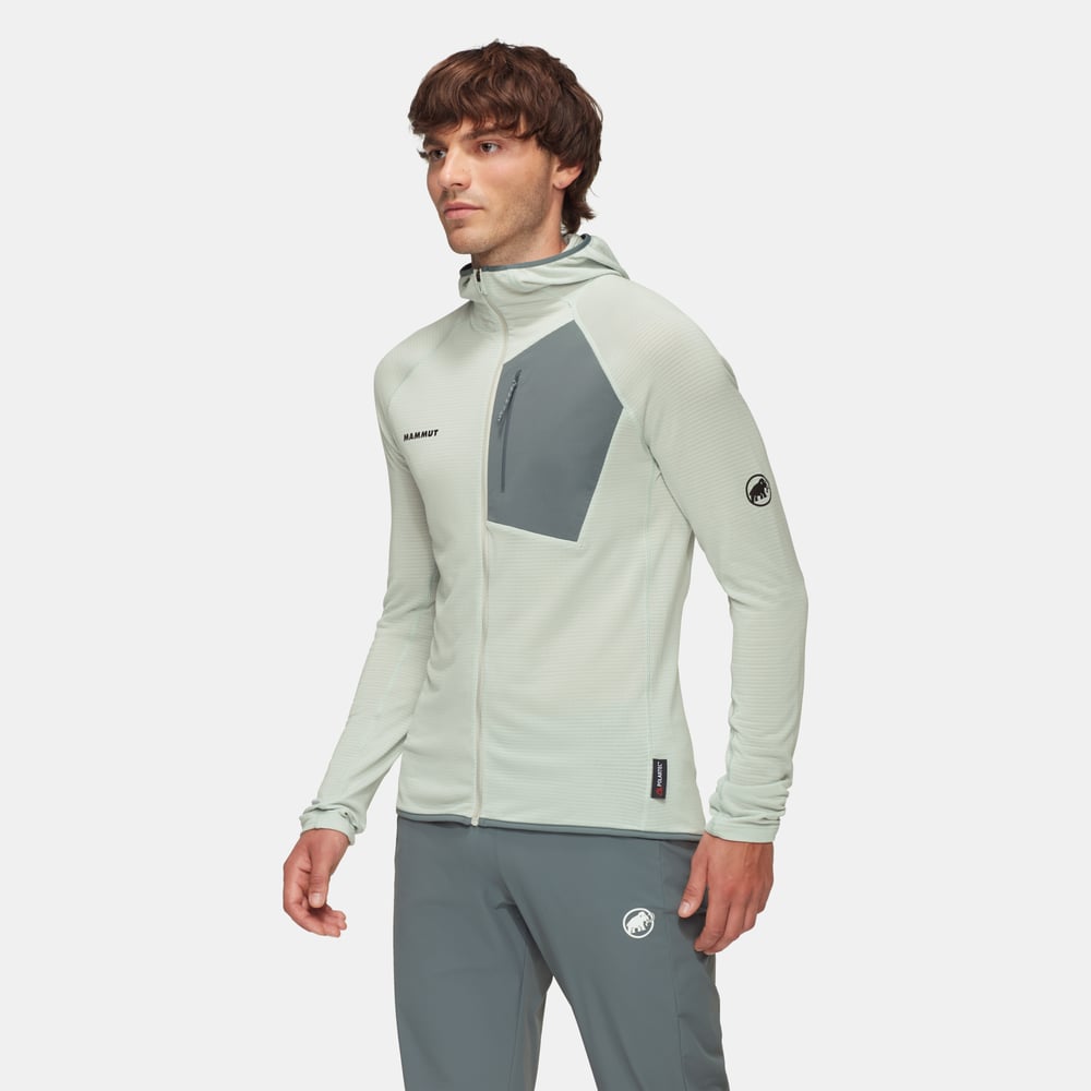 Aenergy Light ML Hooded Jacket Men in silver sage-strata - detail view 3